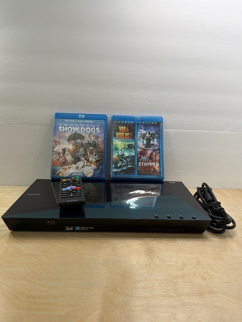 Sony Blu-ray Player BDP-BX510 with Remote HDMI Cable & Two Blu-ray Movies Black